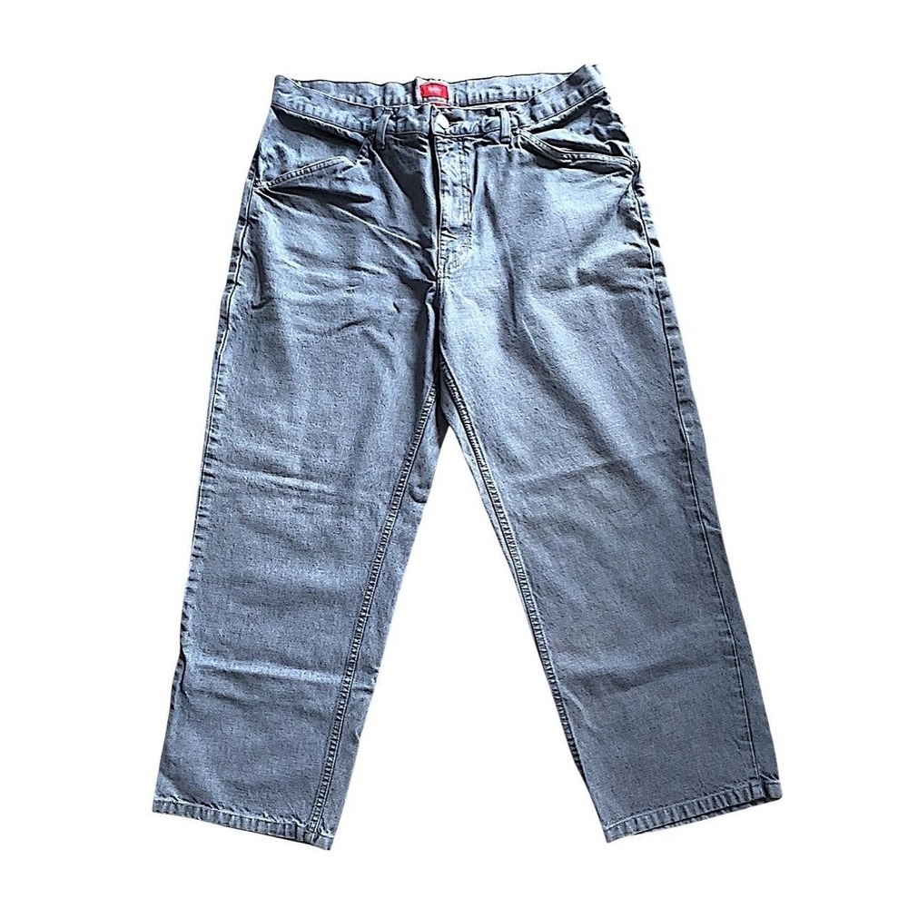 Mossimo Supply Co Mens Straight Leg Light Wash Blue Denim Jeans 38x30 Cotton - Picture 3 of 5